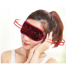 Маска на глаза для сна с турмалином и магнитами. Бордовая.